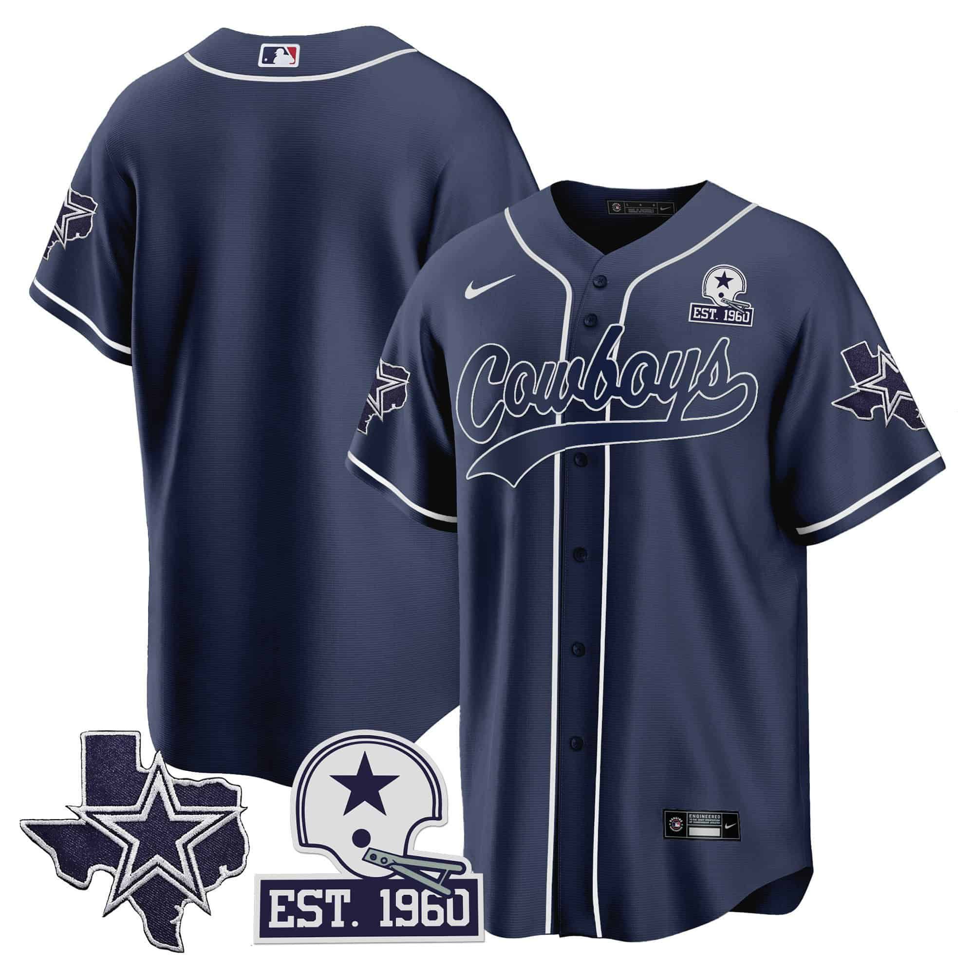 Men Dallas Cowboys Blank Dark blue 2024 Nike Patch Baseball NFL Jersey->indianapolis colts->NFL Jersey